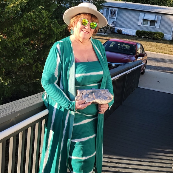 NEW NWOT CurvySense Plus Size Lizah Tube Dress and Cardigan Set Green 💚 Sz 3X - Picture 9 of 9